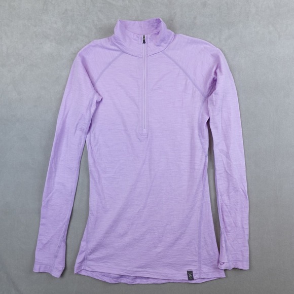 ibex Woolies Pro Tech 1/4 Zip Womens Small Merino Top Shirt Pullover Lavender - Picture 1 of 7